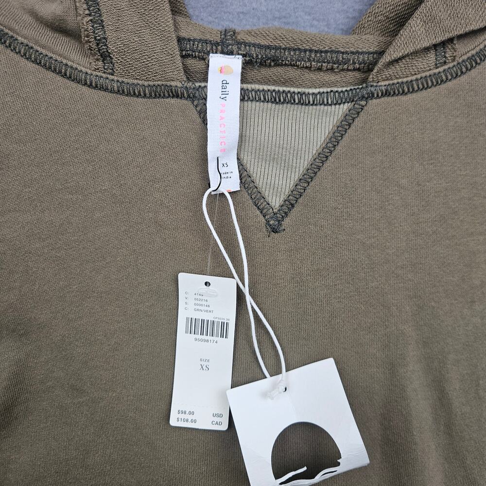 Daily Practice By Anthropologie Boxy Oversized Pullover Hoodie Loungewear Top XS - Picture 4 of 7